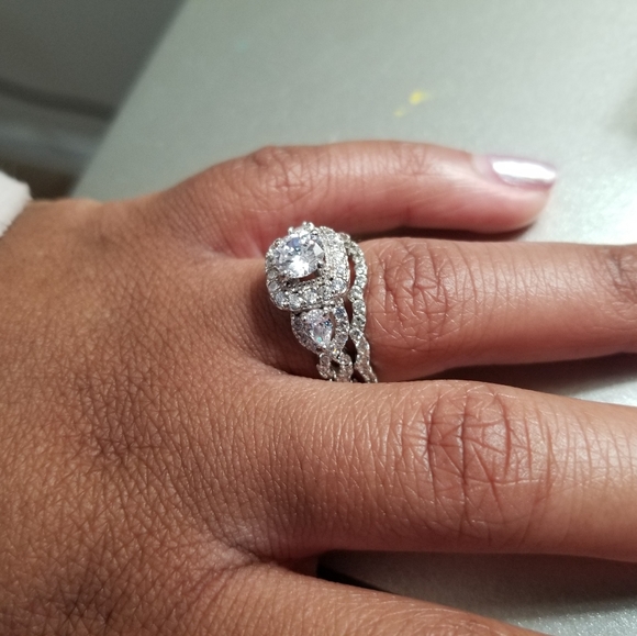 Newshe Engagement Wedding Ring Set S8 - Picture 5 of 9